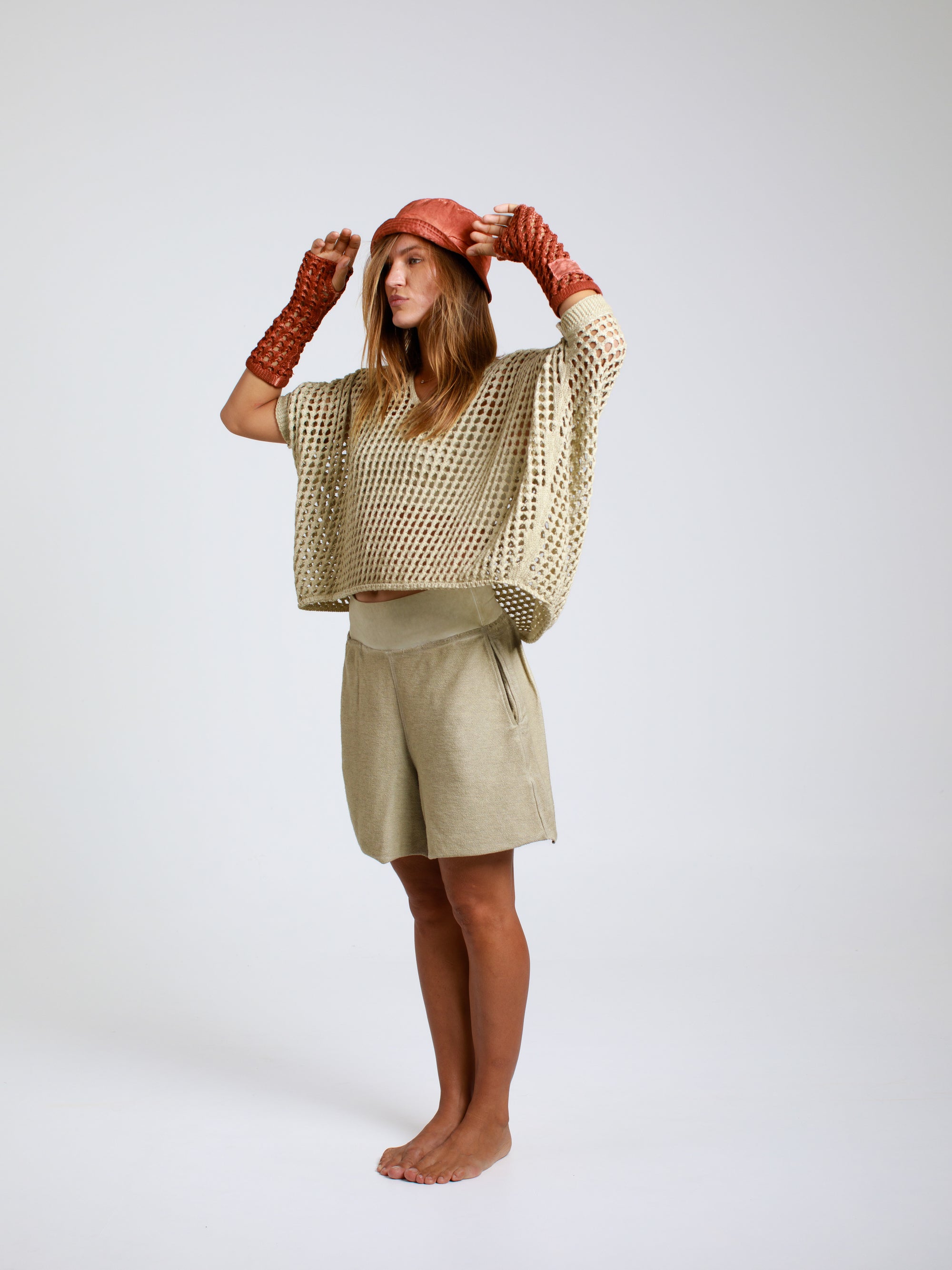 V-Knit Cotton Sweater