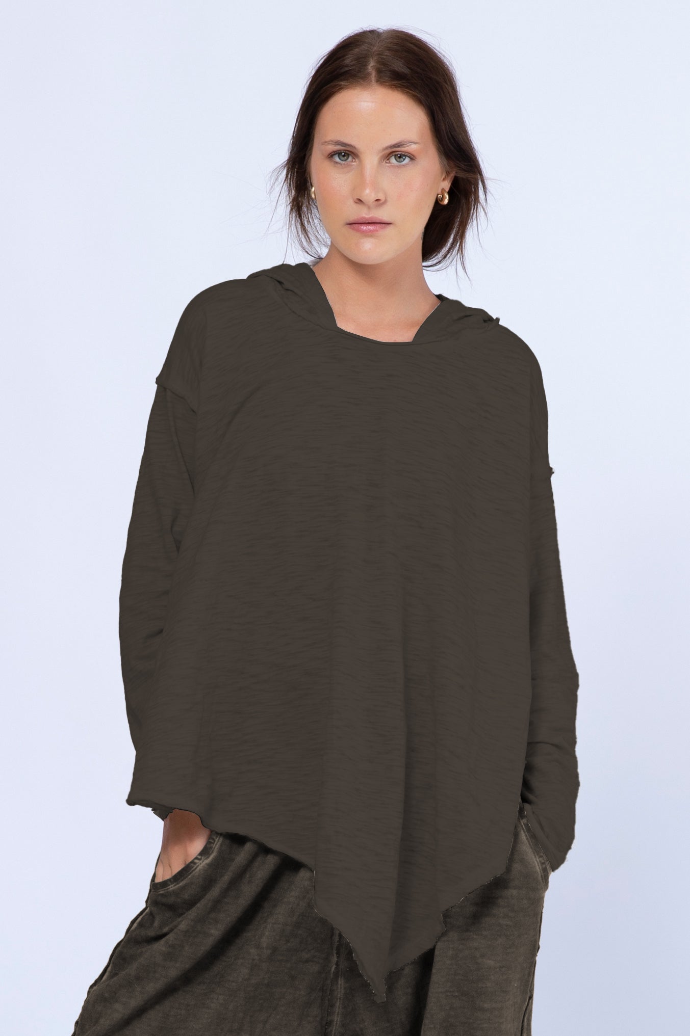 Draped Hoodie Blouse