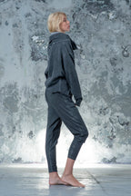 Draped Collar Hoodie Jacket