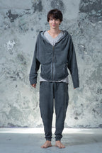 Draped Collar Hoodie Jacket