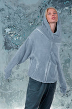 Draped Collar Hoodie Jacket