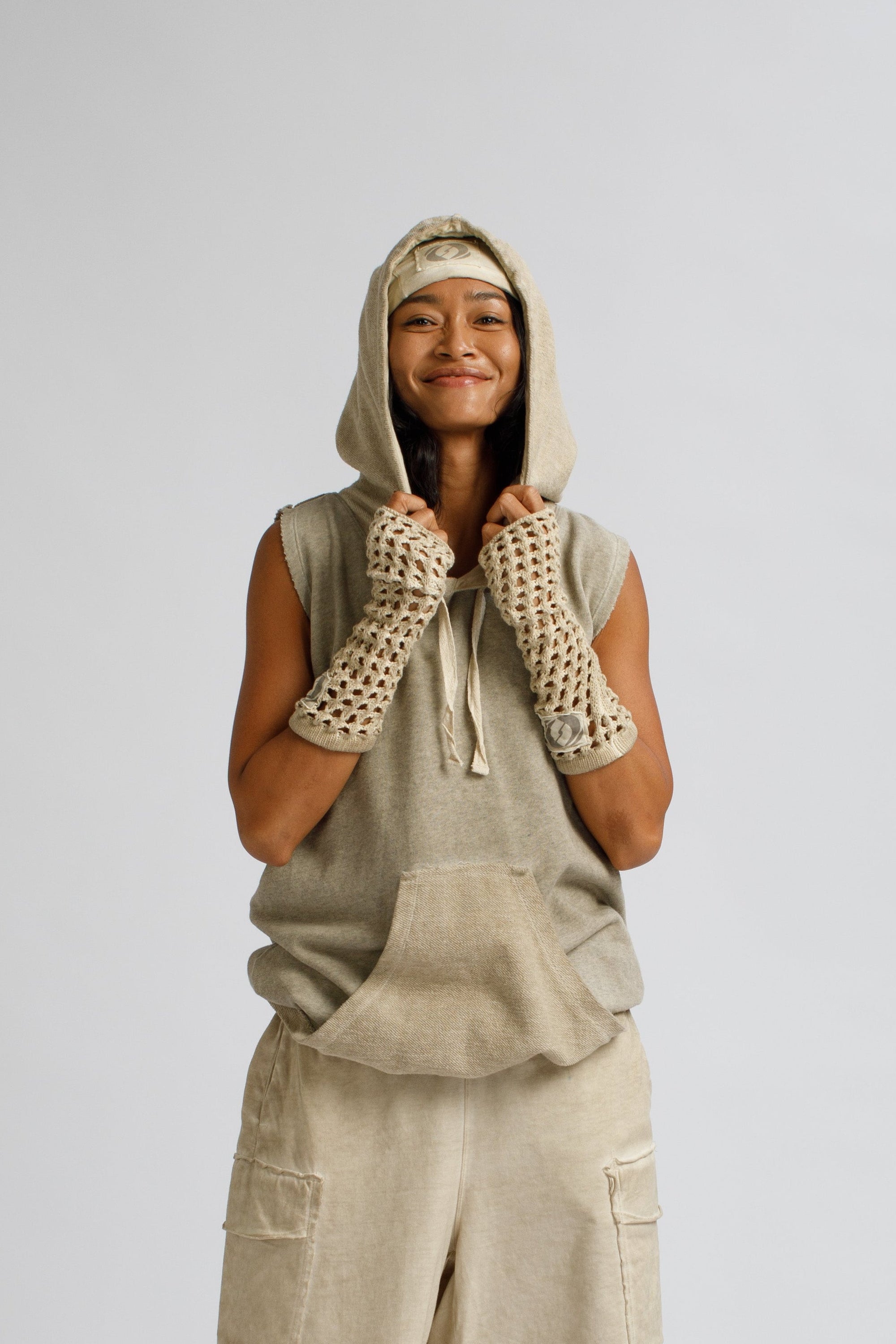 Dual-Faced Sleeveless Hoodie