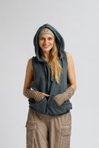 Dual-Faced Sleeveless Hoodie