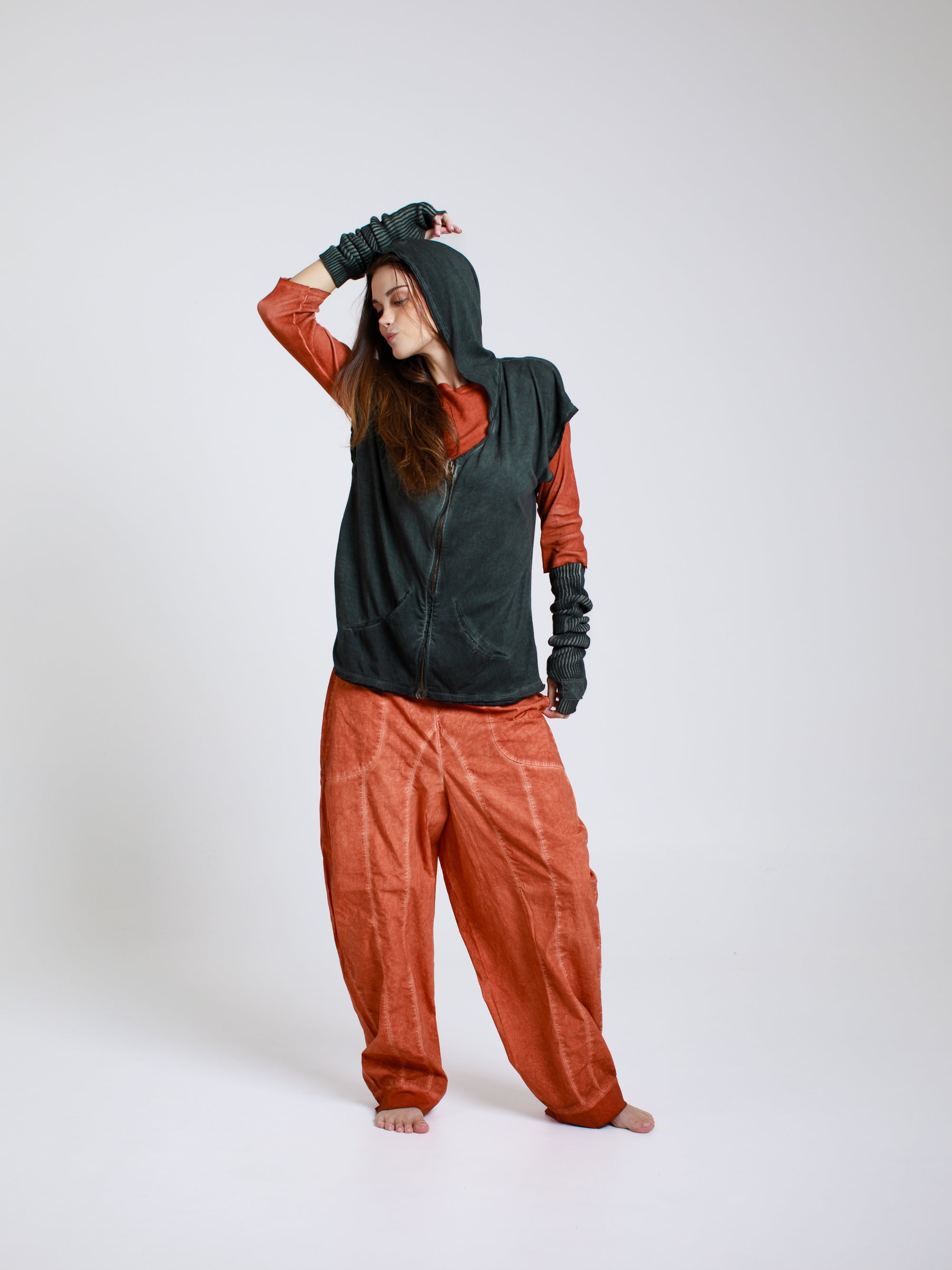 Sleeveless V-neck Hoodie