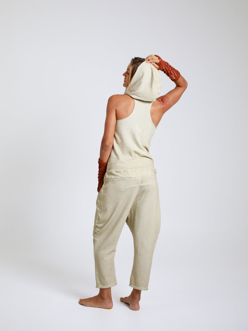 V-Neck Jumpsuit in French Terry