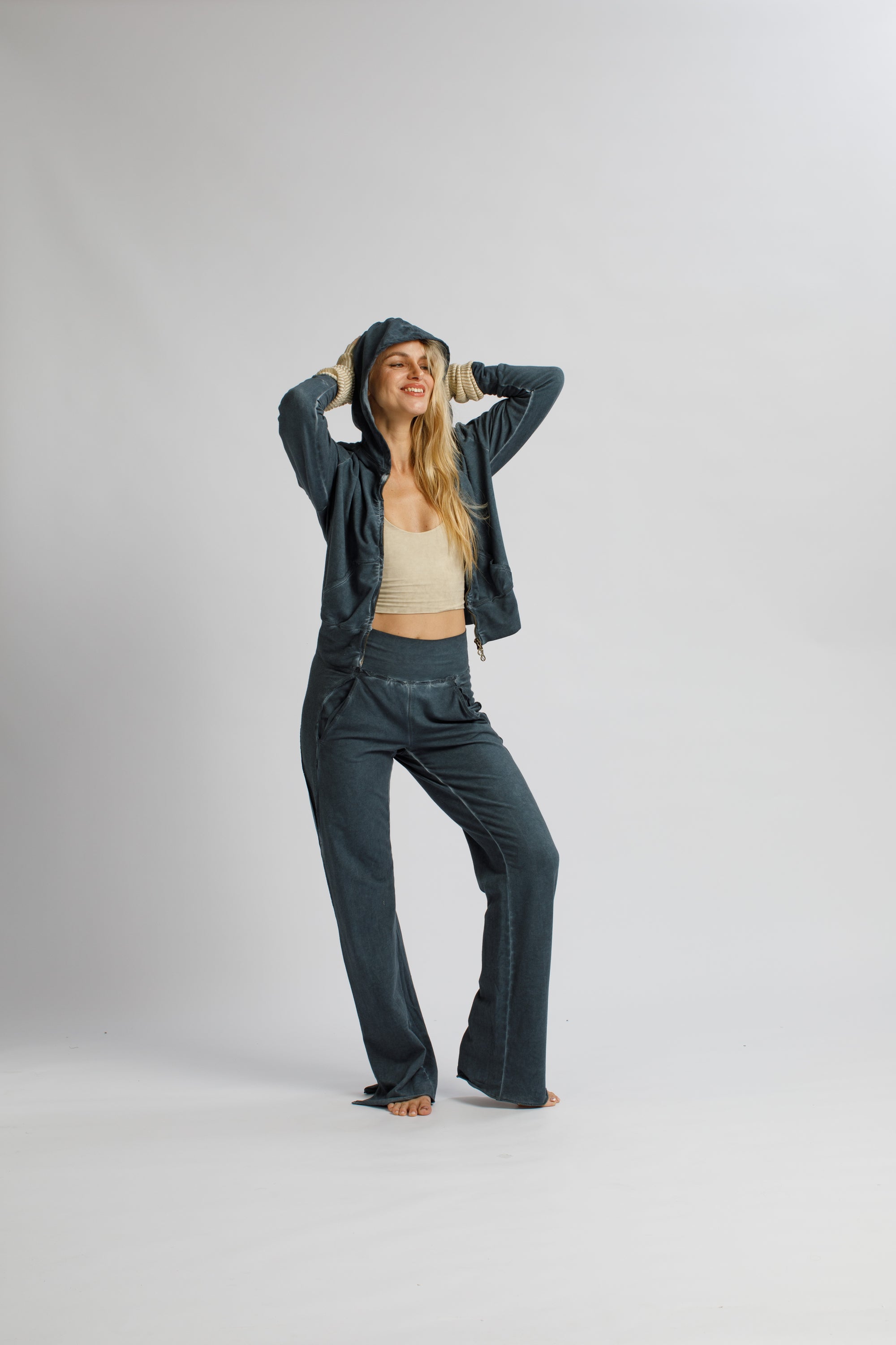 Side-Stripe V-Neck Hoodie