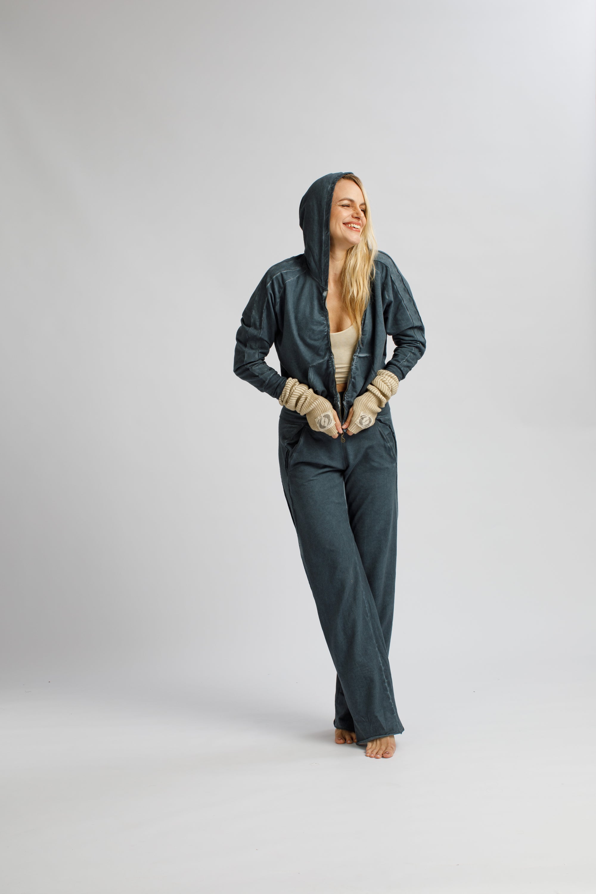 Side-Stripe V-Neck Hoodie