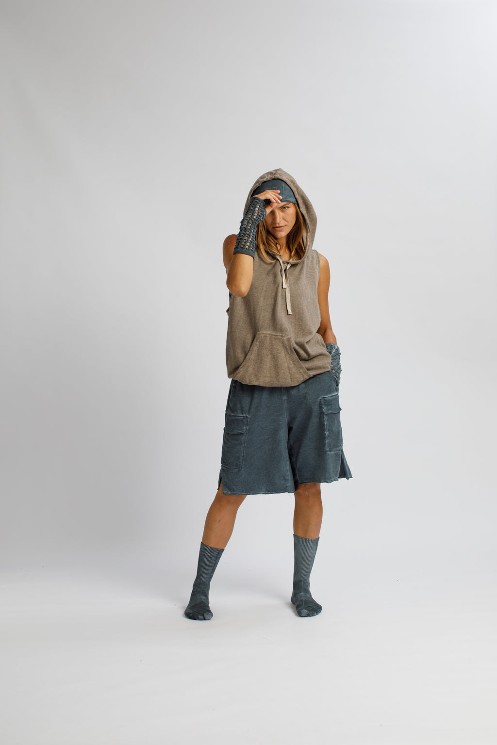 Dual-Faced Sleeveless Hoodie