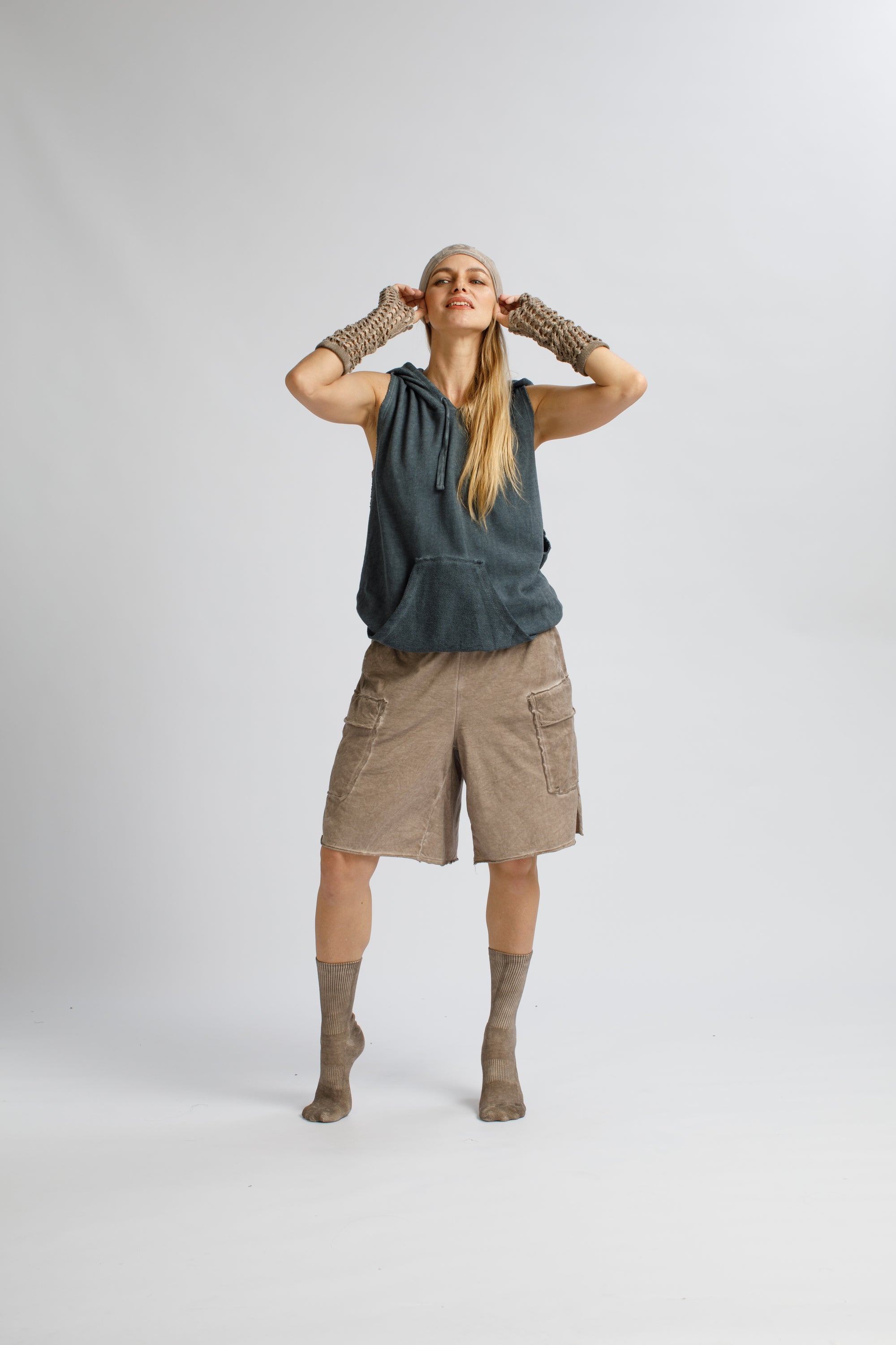 Dual-Faced Sleeveless Hoodie