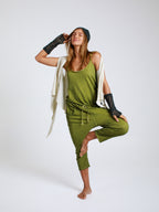 V-Neck Jumpsuit in French Terry