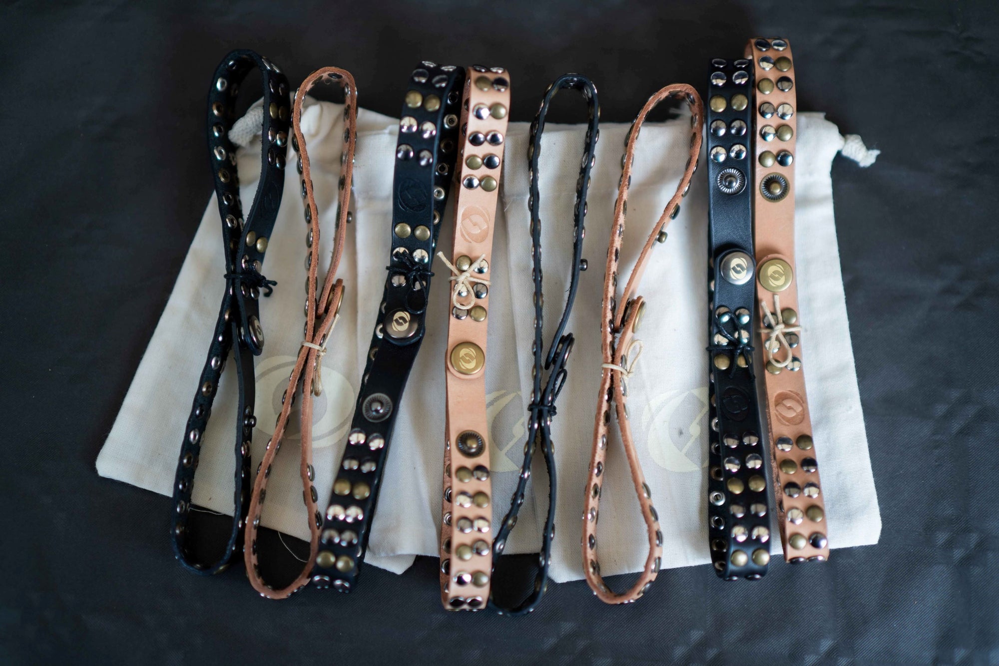 Leather Bracelet with Mixed Studs