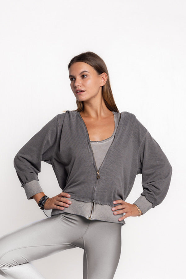 Herringbone Hooded Jacket