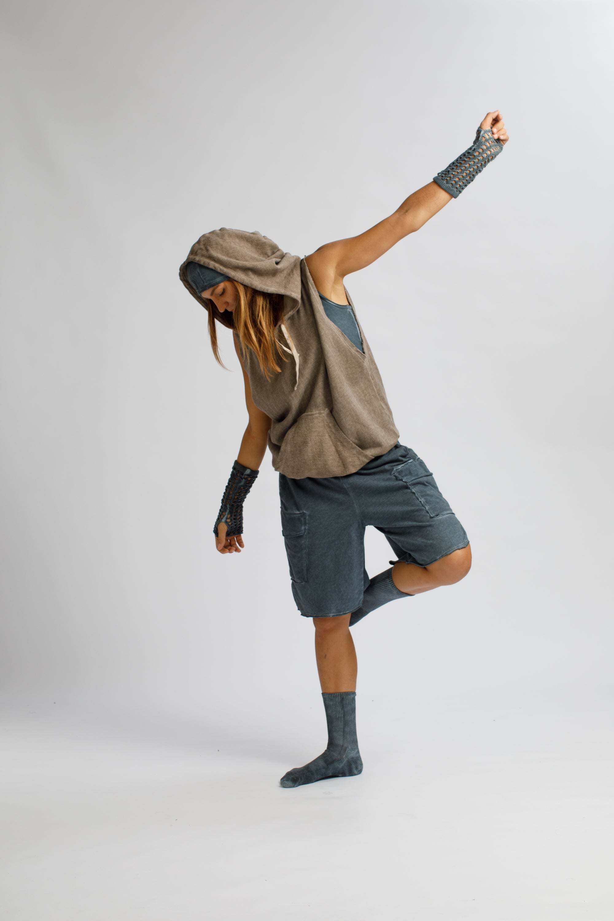 Dual-Faced Sleeveless Hoodie