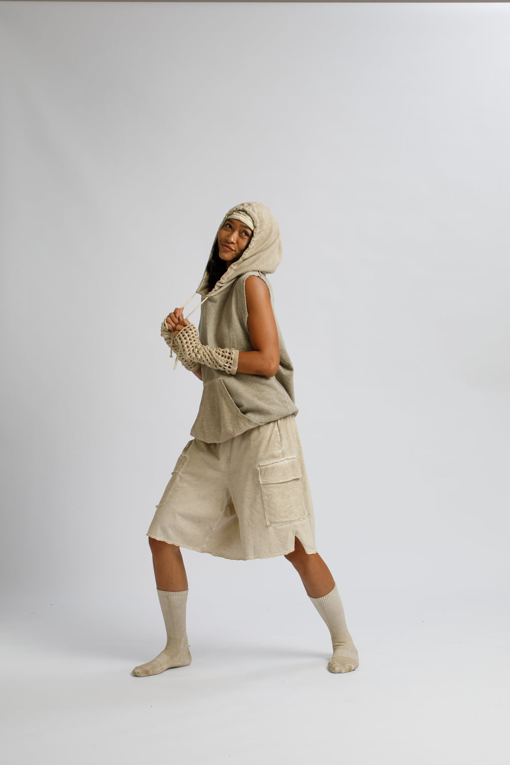 Dual-Faced Sleeveless Hoodie