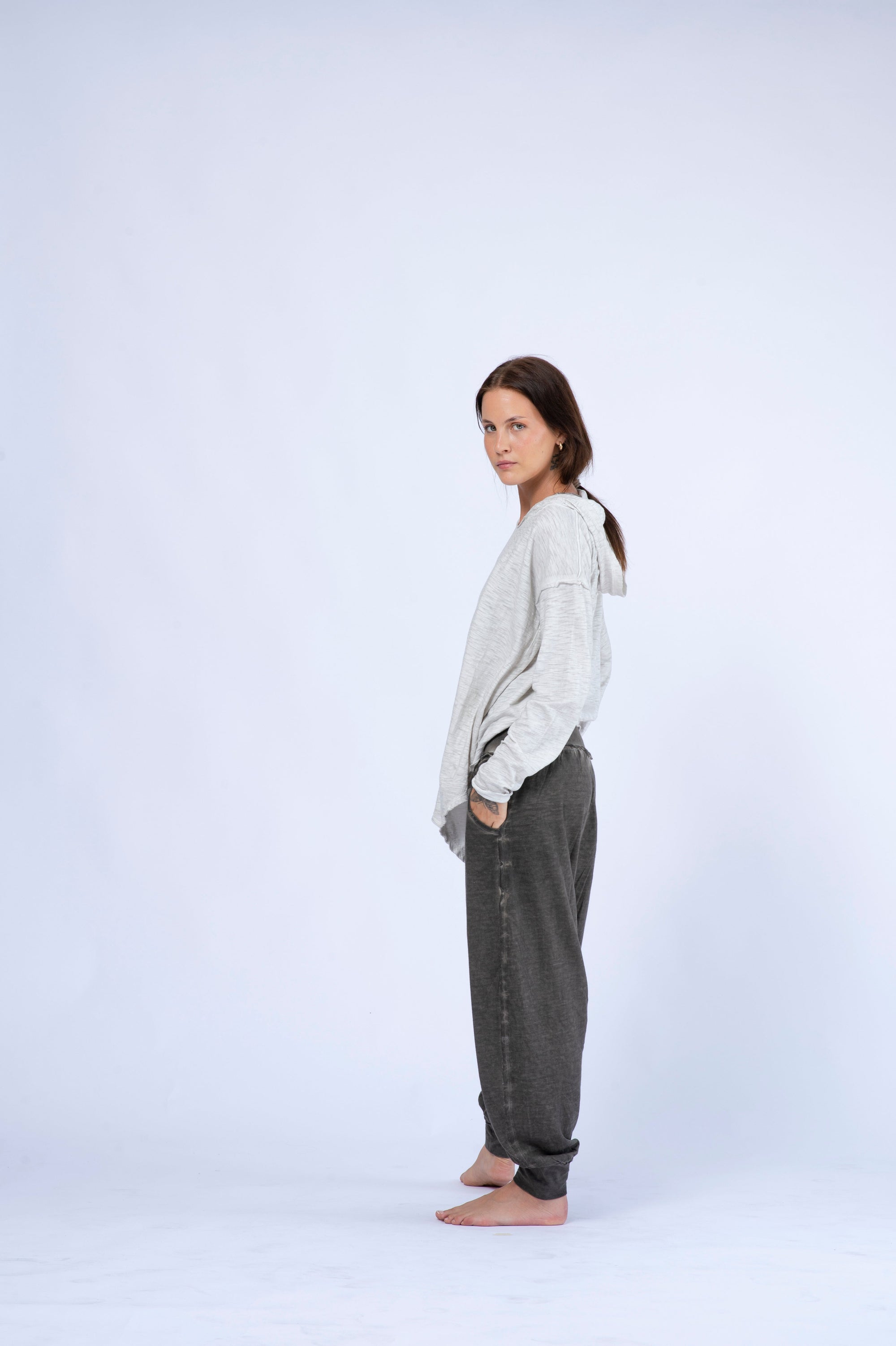 Draped Hoodie Blouse