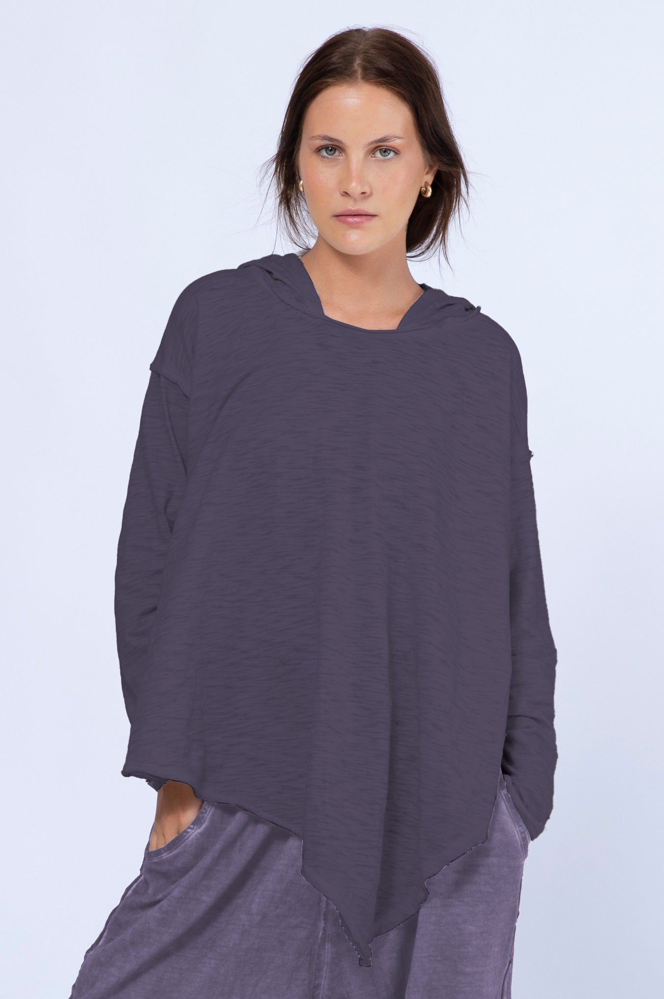 Draped Hoodie Blouse