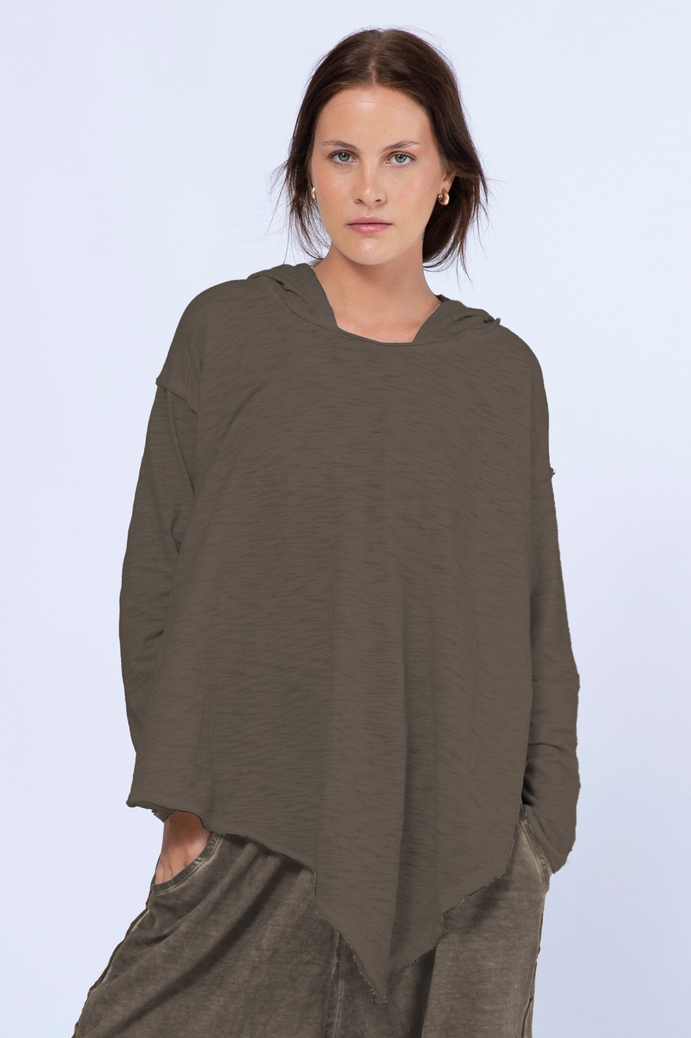 Draped Hoodie Blouse