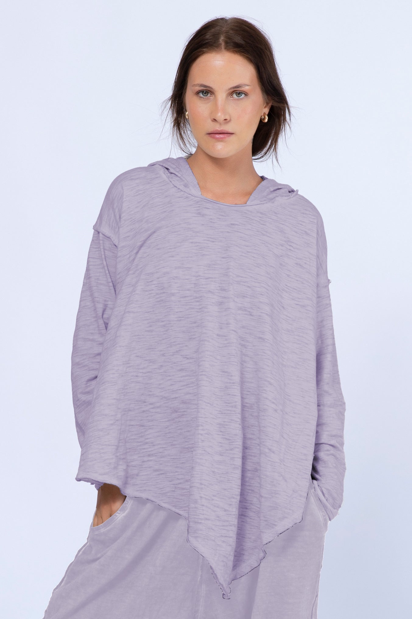 Draped Hoodie Blouse