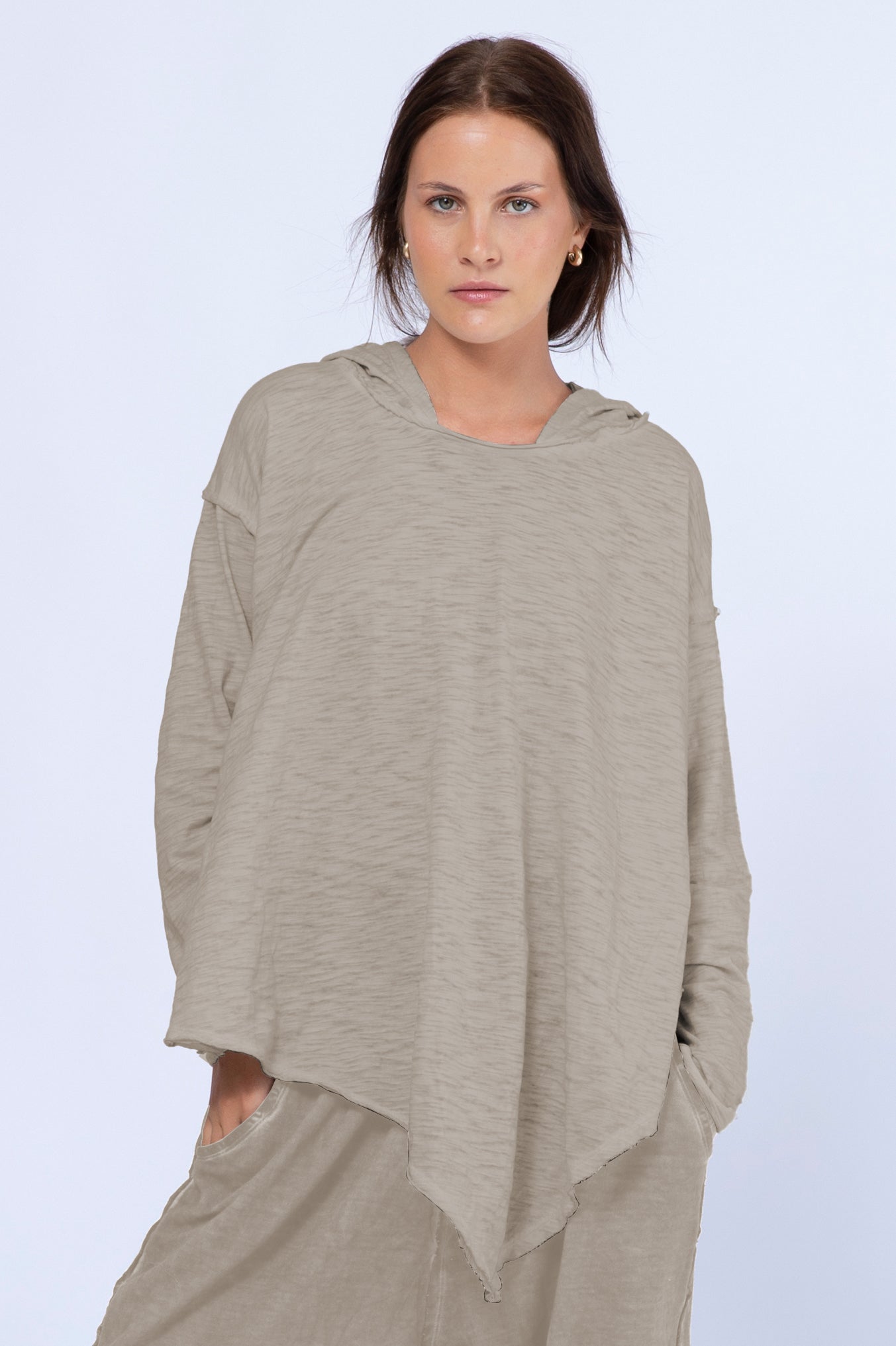Draped Hoodie Blouse