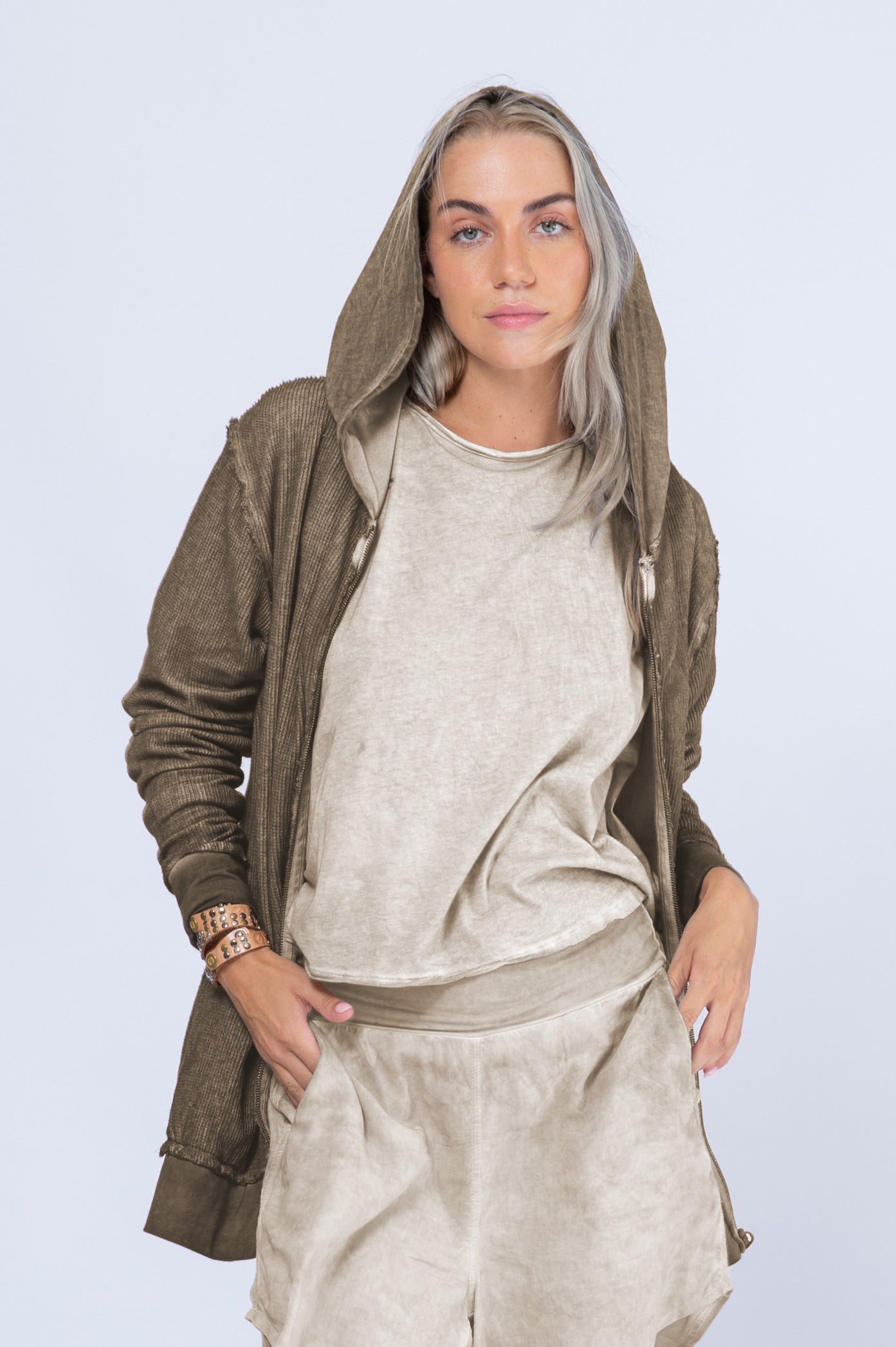 Double Waffle Hoodie Jacket