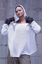 Knitted over draped sweater