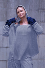 Knitted over draped sweater