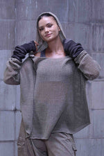 Knitted over draped sweater