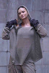 Knitted over draped sweater