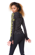 Slimline Sport Hoodie - Heather Gray/NeonGreen *