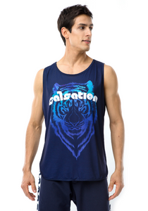 Power of the Tiger Blue Men’s Muscle Tank