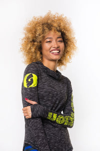 Slimline Sport Hoodie - Heather Gray/NeonGreen *