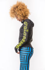 Slimline Sport Hoodie - Heather Gray/NeonGreen *